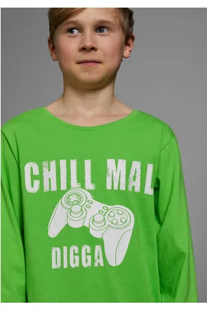 Kidsworld Shirt met lange mouwen CHILL MAL DIGGA Lange mouwen, basic pasvorm, met frisse opdruk