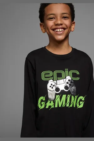 Kidsworld Shirt met lange mouwen Folieprint: EPIC GAMING langarm, met statement-print, ronde hals, basic-stijl