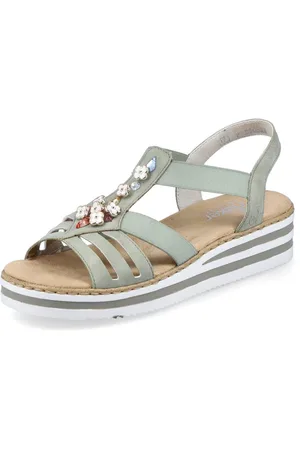 Rieker Sandalen zomerschoen, sandaal, sleehak, met decoratieve elementen