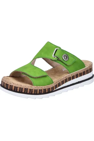 Rieker Slippers Zomerschoen, strandschoen, huisschoen met trendy sleehak