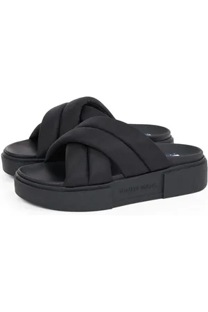Tommy Hilfiger Slippers TJW FLATFORM SANDAL , plateau, zomerschoen, instapschoen met gewatteerde bandages