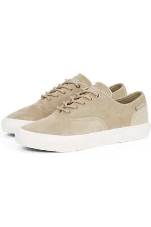 Tommy Hilfiger Plateausneakers TH HI VULC LOW OXFORD SUEDE , vrijetijdsschoen, lage schoen, veterschoen met label op de hiel