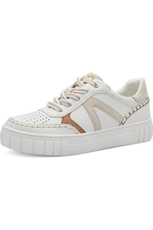 Marco Tozzi Plateausneakers , vrijetijdsschoen, lage schoen, veterschoen met onderlegde perforatie
