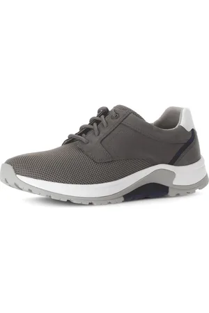 Gabor Sneakers met sleehak , vrijetijdsschoen, lage schoen, veterschoen met decoratieve stiksels, g-breedte