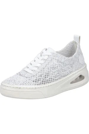 Rieker Plateausneakers , veterschoen, lage schoen in zomerse macramé-look