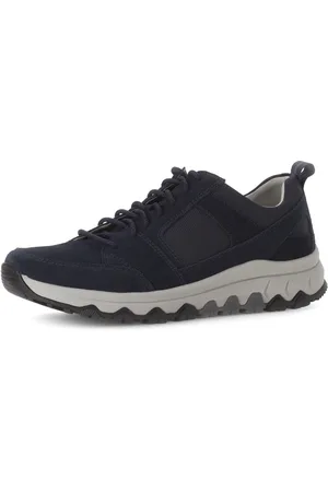 Gabor Sneakers met sleehak , vrijetijdsschoen, lage schoen, veterschoen met decoratieve stiksels, breedte g