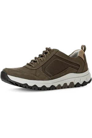 Gabor Sneakers met sleehak , vrijetijdsschoen, lage schoen, veterschoen met contraststiksels, g-breedte