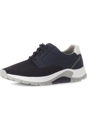 Gabor Sneakers met sleehak , vrijetijdsschoen, lage schoen, veterschoen met decoratieve stiksels, g-breedte
