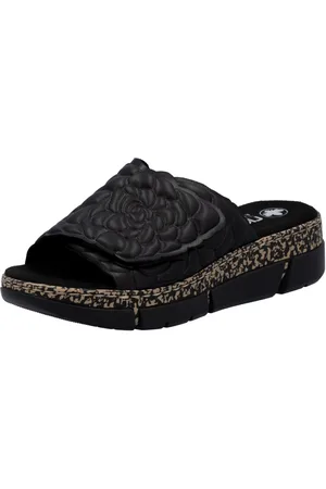 Rieker Slippers Zomerschoen, klittenbandschoen, huisschoen, plateau, met klittenbandsluiting