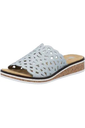 Rieker Slippers Zomerschoen, slippers, huisschoen, sleehak met perforatie