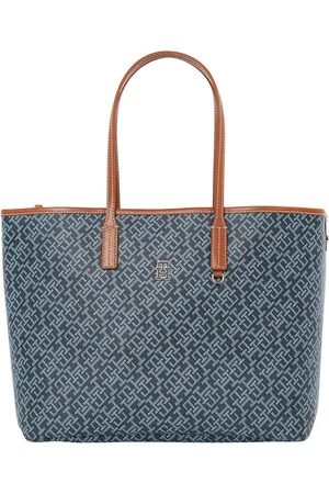 Tommy Hilfiger Draagtas TH MONOPLAY LEATHER TOTE , dames schoudertas, handtas, shopper met allover-print