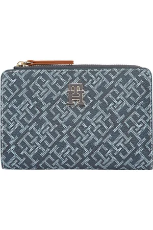 Tommy Hilfiger Portemonnee TH MONOPLAY LEATHER MED 7 WALLET , dames portemonnee met allover logoprint
