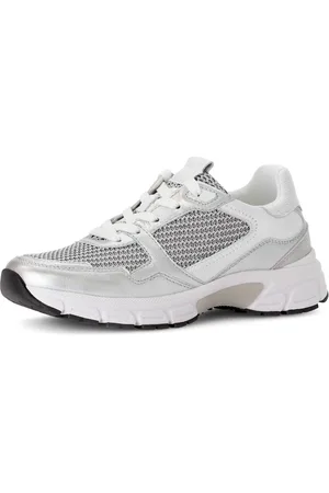 Gabor Sneakers met sleehak Florence , vrijetijdsschoen, lage schoen, veterschoen, contrastafwerking, breedte g (=breed)