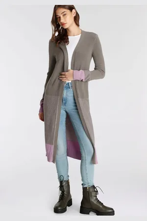 Laura Scott Lang vest met moderne contrasterende strepen