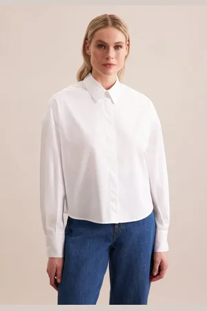 Seidensticker Overhemdblouse Zwarte roos Lange mouwen kraag uni