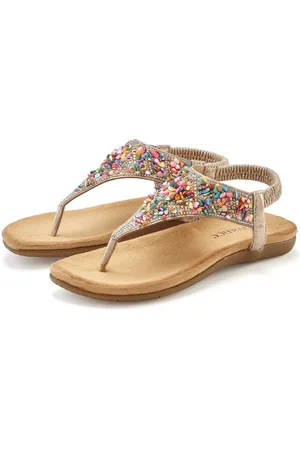 vivance collection Sandalen Zomerschoen Tussenstuk sandaal met sierstenen VEGAN