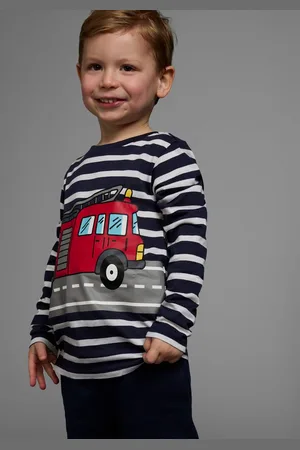 Kidsworld Shirt met lange mouwen TATÜ TATA de brandweer is daar lange mouwen, basic pasvorm, gestreept en bedrukt