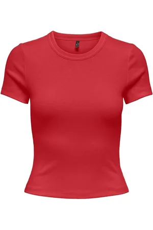 ONLY Shirt met korte mouwen ONLVAL S/S O-NECK TOP CC JRS