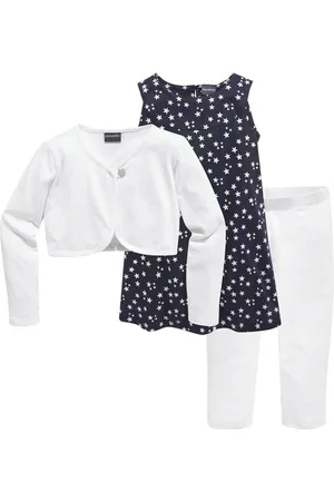 Kidsworld Bolero, jurk & legging 3-delig set, compleet outfit met sterrenpatroon (set, 3-delig)