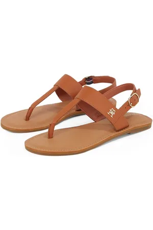 Tommy Hilfiger Sandalen LEATHER THONG SANDAL , sandaal, zomerschoen, flats met teenband