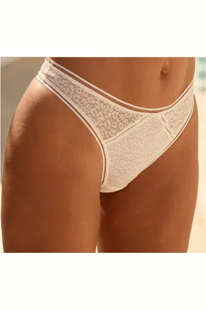 Nuance String van allover jacquardkant in trendy leoprint