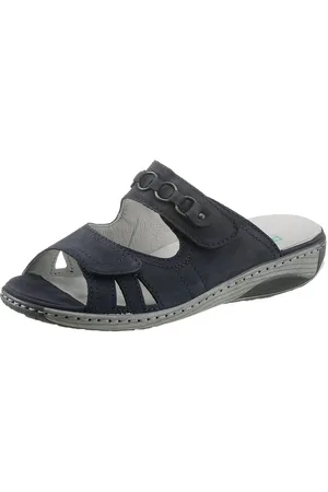 Waldläufer Slippers Garda , sleehak, zomerschoen, pantoffels met juwelenapplicatie, wijdte g