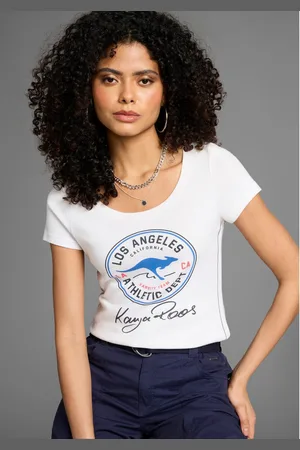 KangaROOS T-shirt Korte mouwen, zeer figuurvolgend, in vintage-ontwerp, ronde hals