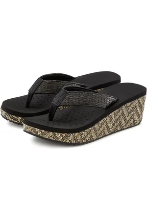 Venice Beach Badslippers Sandaal, pantoffel, badslipper met versierde sleehak VEGAN