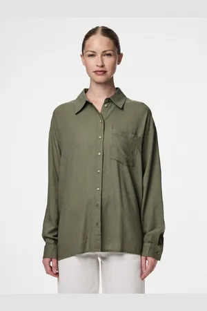 Pieces® Overhemdblouse PCPIA LS LOOSE SHIRT WVN NOOS