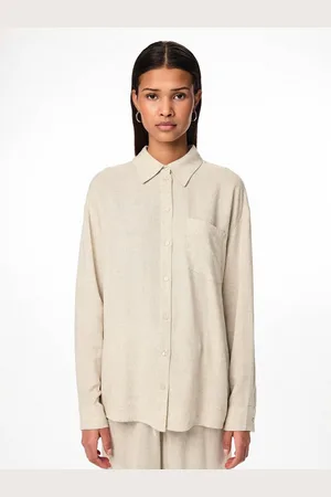 Pieces® Overhemdblouse PCPIA LS LOOSE SHIRT WVN NOOS