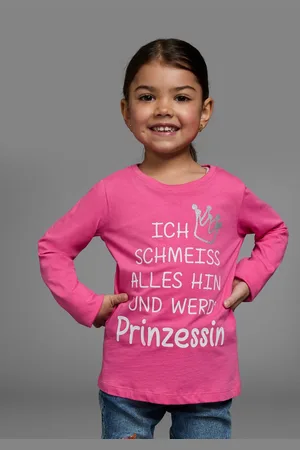 Kidsworld Shirt met lange mouwen Ich schmeiss alles hin und werd´ Prinzessin lange mouwen, basic pasvorm, met glinsterende print