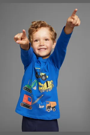 Kidsworld Shirt met lange mouwen Graafmachine , bouwvoertuigen voor kleine jongens