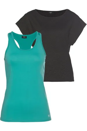 H.I.S Trainingsshirt 2-delig shirt & top Korte mouw, comfortabele pasvorm, sportief, ademend materiaal (voordeelset, 2-delig, Met top)