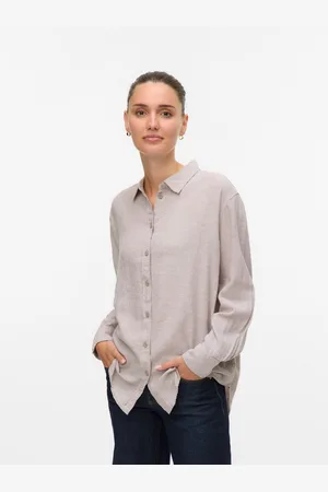 VERO MODA Overhemdblouse VMLINN LINEN LS SHIRT WVN NOOS hoogwaardige kwaliteit met linnen