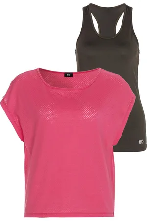 H.I.S Trainingsshirt 2-delig shirt & top Korte mouw, comfortabele pasvorm, sportief, ademend materiaal (voordeelset, 2-delig, Met top)