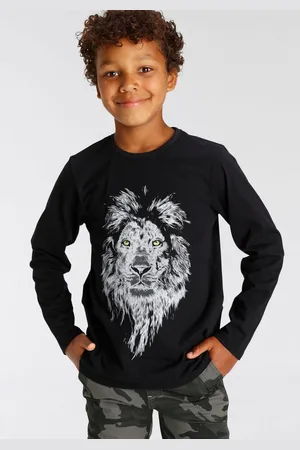 Kidsworld Shirt met lange mouwen WHITE LION Lange mouwen, basic pasvorm, met modieuze print, ronde hals