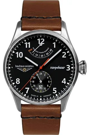Bauhaus Automatisch horloge Tornado Horloge, herenhorloge, Made in Germany, mechanisch horloge, leren band