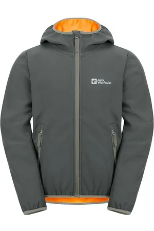 Jack Wolfskin Softshell-jack FOURWINDS JACKET KIDS Capuchon: vast verbonden met de jas