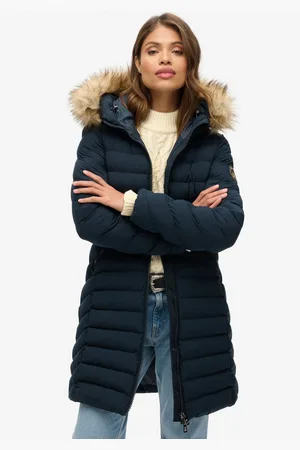 Superdry Gewatteerde jas FUJI NEPPEL HOOD MID LENGTH