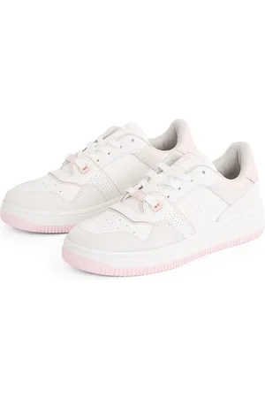 Tommy Hilfiger Plateausneakers TJW RETRO BASKET WASHED SUEDE , vrijetijdsschoen, lage schoen, veterschoen in basketlook