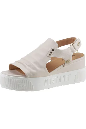 Mustang Sleehaksandaaltjes zomerschoen, sandaal, sleehak, met klittenbandjes