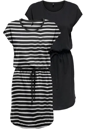 ONLY Shirtjurk ONLMAY LIFE S/S DRESS 2 PACK CS JRS flexibel taillierbaar voor een individuele pasvorm (Set van 2)