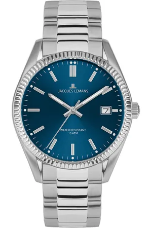 Jacques Lemans Kwartshorloge Derby Polshorloge, dameshorloge, datum, luminescerende wijzers, roestvrijstalen armband