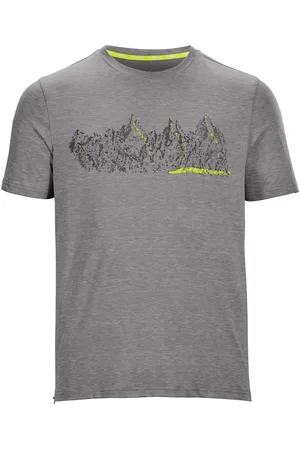 Killtec T-shirt Lilleo MN TSHRT C Sneldrogend heren T-shirt met bergprint en melange-look