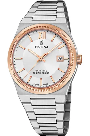 Festina Kwartshorloge Polshorloge, dameshorloge, herenhorloge, Swiss Made, roestvrijstalen armband, datum