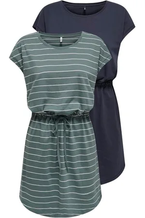 ONLY Shirtjurk ONLMAY LIFE S/S DRESS 2 PACK CS JRS flexibel taillierbaar voor een individuele pasvorm (Set van 2)