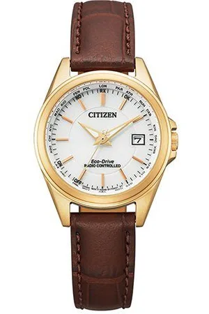 Citizen Radiografisch horloge EC1180-81L Polshorloge, dameshorloge, solar, leren band, saffierglas, datum