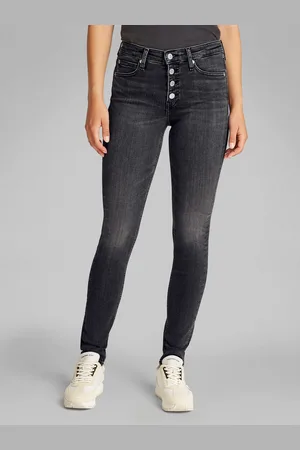 Calvin Klein Skinny fit jeans Mid rise skinny met open knoopsluiting