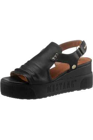 Mustang Sleehaksandaaltjes zomerschoen, sandaal, sleehak, met klittenbandjes