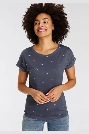 KangaROOS Shirt met print korte mouwen, figuurvolgend, met print, met ronde hals
